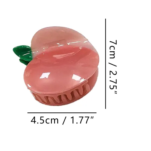 Miniatura 2 de Pinzas de garra de manzana, pinzas de pelo de melocotón jugoso, pinzas de pelo de frutas, pinzas de pelo de acetato para mujeres, pinzas pequeñas