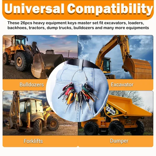 Miniatura 6 de 26 llaves maestras de equipo pesado, juego de llaves para maquinaria de construcción para Cat Caterpillar John Deere Case Bobcat JLG JCB Volvo