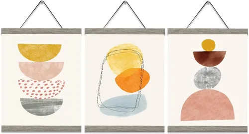 Miniatura 24 de Paquete de 3 marcos magnéticos para colgar pósteres, de 20 pulgadas, color pino, 20 x 24, 20 x 30, 20 x 28 pulgadas, marcos magnéticos de madera