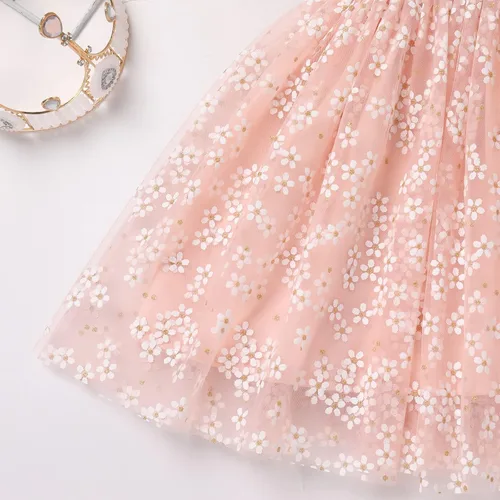 Miniatura 6 de Vestido tutú para niña, sin mangas, fruncido, vestido de verano con lentejuelas brillantes, lunares, estrellas, princesa, vestido de tul