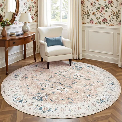 Miniatura 38 de jinchan Alfombra de entrada de 2 x 3 pulgadas, lavable, diseño floral vintage, tapete pequeño para interiores, bohemio, ligero, delgado