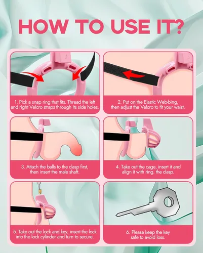 Miniatura 7 de Cinturón de Castidad Masculino Jaula para Pene - UTIMI Dispositivos de Correa de Castidad de Plástico Ajustable para Hombre Sissy Jaula de Ejercicio