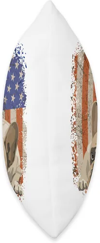 Miniatura 2 de The French Bulldog Patriot Co. Almohada patriótica con diseño de bulldog francés con bandera estadounidense, 16 x 16 pulgadas, multicolor