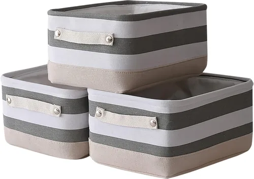 Miniatura 106 de TheWarmHome Contenedores de almacenamiento para estantes, tamaño mediano, 3 unidades, 13.8 pulgadas de largo x 9.8 pulgadas de ancho x 6.7 pulgadas