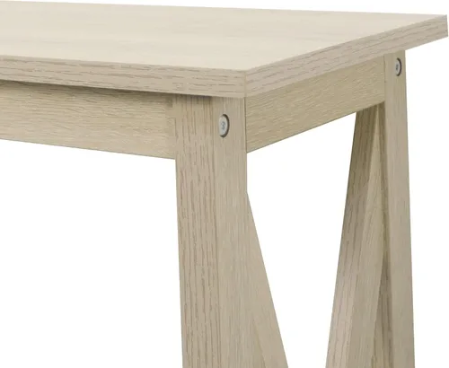 Miniatura 3 de Rainbow Sophia Mesa consola, moderna mesa de madera de granja para entrada/sofá con almacenamiento de 2 niveles, 39 pulgadas, roble blanco