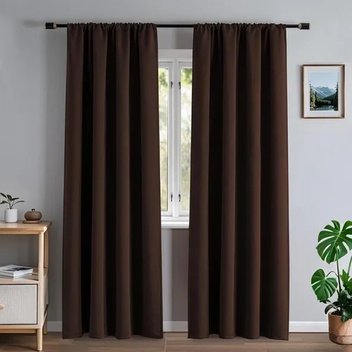 Miniatura 22 de Cortinas opacas para sala de estar, cortinas 100% opacas de 90 pulgadas de largo, juego de 2 paneles de 2 paneles, con aislamiento térmico, pestaña