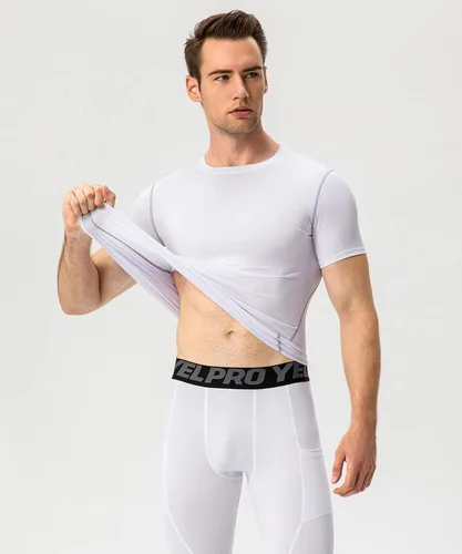 Miniatura 6 de Camisetas deportivas de compresión para hombre, camisetas deportivas de manga corta para entrenamiento, camisetas de secado fresco, camisetas