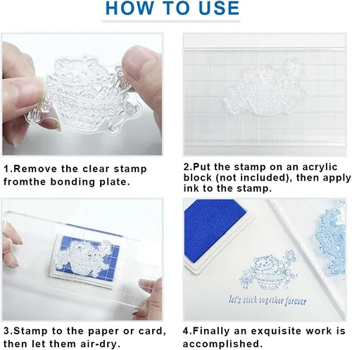 Miniatura 8 de Hying Sellos transparentes para hacer tarjetas y álbumes de fotos, para niñas voladoras, sellos de goma transparente para flores de primavera