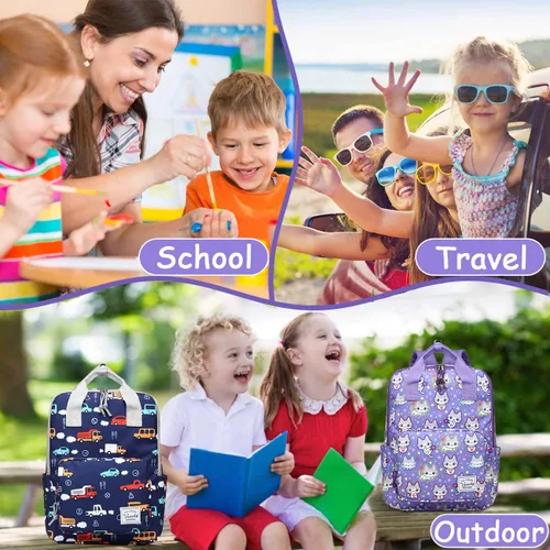 Miniatura 8 de VASCHY Mochilas de dinosaurio para niños, mochila preescolar ligera para niños pequeños