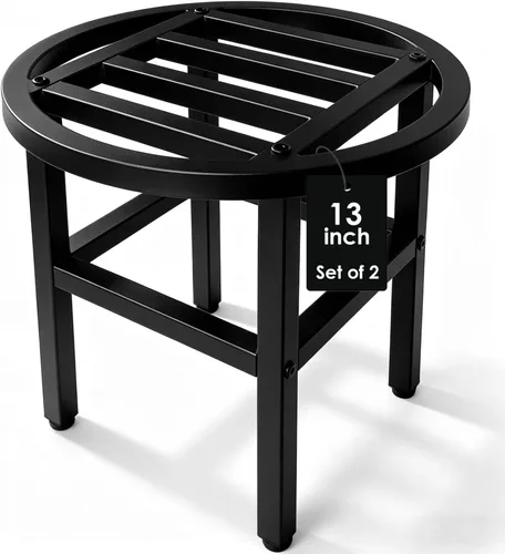 Miniatura 10 de Soporte para plantas para interiores y exteriores, soporte de metal de 13 pulgadas de alto, soportes de pedestal de hierro forjado resistentes