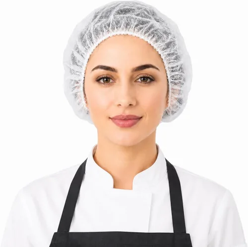 Miniatura 7 de Gorras Bouffant desechables, red de pelo de 21 pulgadas, tapón elástico para servicio de alimentos, cubierta de cabeza para dormir