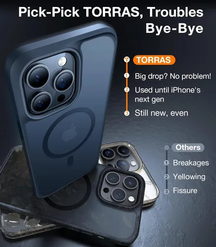 Miniatura 5 de TORRAS Funda magnética más fuerte para iPhone 13 Pro, probada en caídas de grado militar de 12 pies, compatible con MagSafe, silicona mate Verde