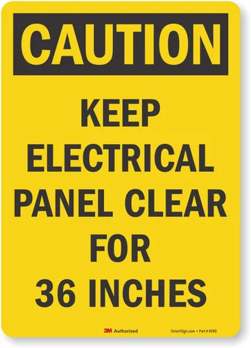 Miniatura 9 de SmartSign Etiqueta "Precaución: mantén el panel eléctrico transparente para 36 pulgadas" Vinilo laminado de 10 x 14 pulgadas
