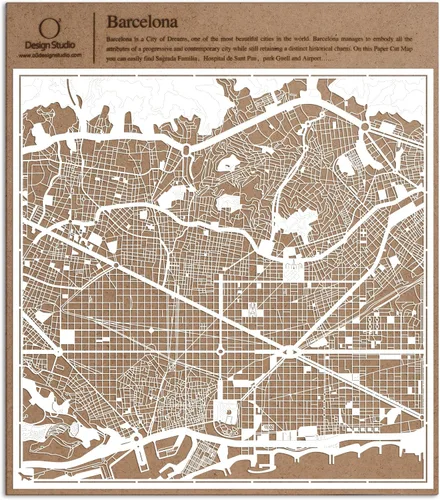Miniatura 107 de O3 Design Studio Aberdeen - Mapa de papel cortado en papel blanco de 12 x 12 pulgadas