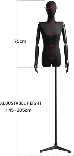 Miniatura 7 de 2pcs Adjustable Female Dress Form Mannequin Torso with Detachable Head, 57"-80" Height, Metal Base for Clothing & Jewelry Display, Gold Small