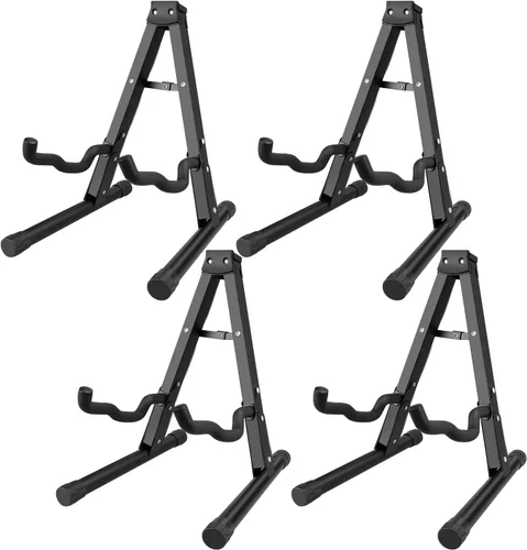 Miniatura 8 de DkOvn Paquete de 1/2/4 soportes para guitarra, soporte de guitarra plegable con marco en A con goma antideslizante y brazos de espuma, para guitarra