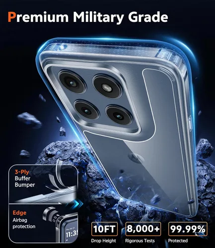 Miniatura 332 de FNTCASE Funda para iPhone 13 Pro-Max: Fundas magnéticas transparentes compatibles con Magsafe Slim anti amarillamiento protección contra caídas