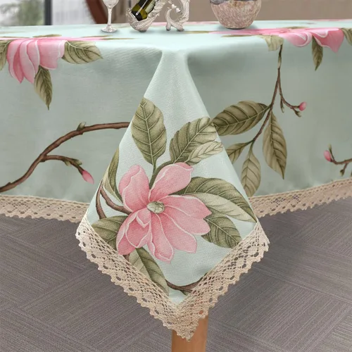 Miniatura 10 de Mantel rectangular con estampado floral de 60 x 84 pulgadas, resistente a las manchas e impermeable, mantel de vino para cocina, comedor, decoración