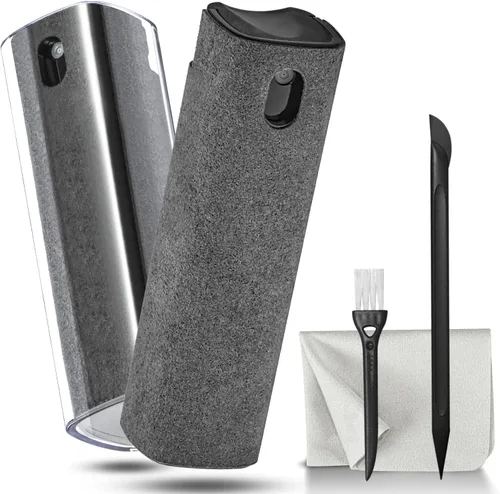 Miniatura 11 de Paquete de 2 limpiadores de pantalla en aerosol y toallitas para monitor de laptop y pantallas de automóvil, kit de limpieza de niebla de pantalla