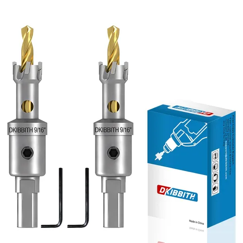 Miniatura 32 de TCT Juego de sierra perforadora, 2 paquetes de cortadores de agujeros con punta de carburo de tungsteno de 1-3/4" (45mm) resistentes para acero