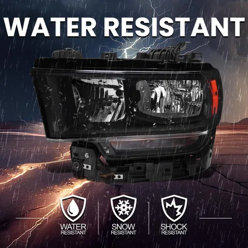 Miniatura 6 de SPEC-D TUNING Faros delanteros negros compatibles con Ram 2500, 3500 2019-2024, par izquierdo + derecho