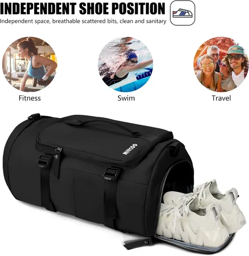 Miniatura 3 de MIYCOO Bolsa de gimnasio bolsa de deporte intercambiable a mochila de viaje para hombres y mujeres con compartimento para zapatos bolsillo húmedo