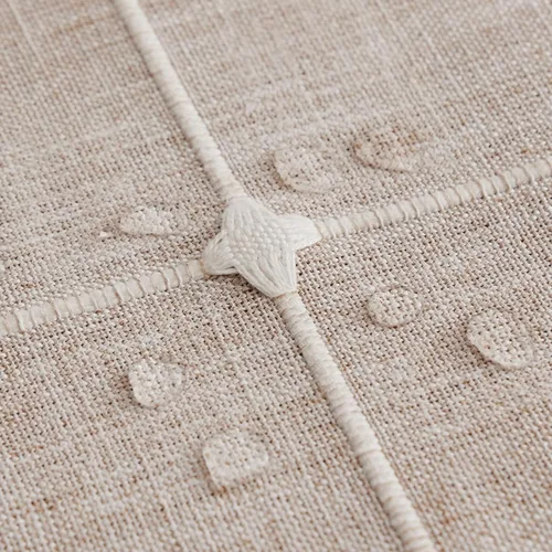 Miniatura 54 de ZeeMart - Mantel de mesa con diseño de cuadrícula boho y borlas (blanco roto, 132 cm x 132 cm), mantel de gran peso de lino a cuadros bordado