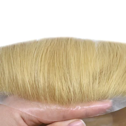 Miniatura 97 de Sistema de reemplazo de cabello de encaje francés para hombre, piezas de cabello de aspecto natural, encaje frontal, negro, marrón, rubio, gris