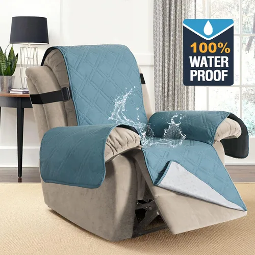 Miniatura 2 de H.VERSAILTEX - Funda protectora para sillón reclinable 100% impermeable, acolchada, con correa elástica y parte posterior con huellitas de silicón