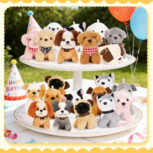 Miniatura 8 de Niceup 24 piezas adoptar una fiesta de cachorros niños Mini perro de peluche sin dulces rellenos de cesta de Pascua animales de peluche a granel