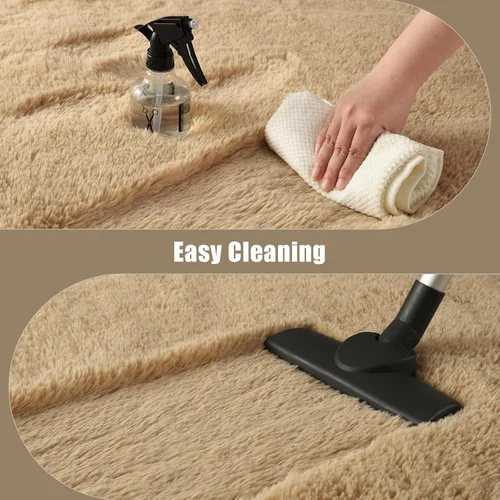 Miniatura 7 de Macgace - Alfombras pequeñas para dormitorio, 2 x 3, beige, antideslizante, alfombra de área, súper suave, de felpa esponjosa, alfombra moderna