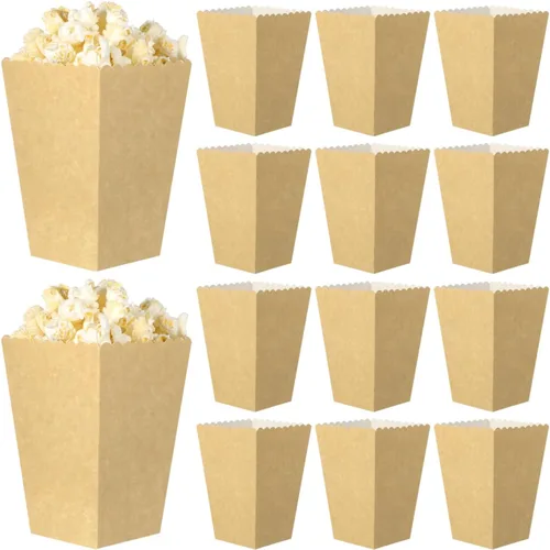 BESTOYARD 50 cajas de papel para palomitas de maíz, cubo de palomitas de maíz de 5.3 x 3.5 pulgadas, contenedores reutilizables a prueba de aceite,