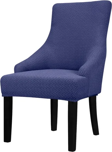 Miniatura 44 de Lellen Funda elástica de terciopelo para silla con respaldo de ala, funda protectora reutilizable para comedor, banquete, decoración del hogar, etc.