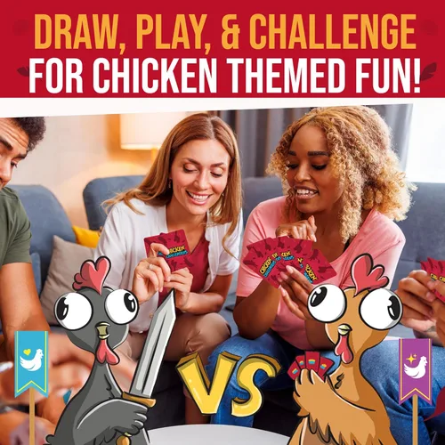 Miniatura 3 de Chicken Challengers Juego de cartas: estrategia hilarante para adultos y adolescentes, noche de juegos familiares, 2-8 jugadores, mayores de 13