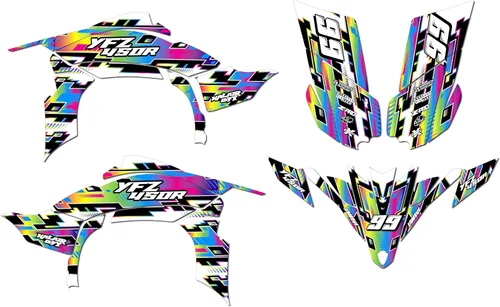 Miniatura 8 de Kit de calcomanías gráficas Kalair GFX para Yamaha YFZ 450R (2009-2013) Serie Incision Azul 16 Mil - Kit de calcomanías y vinilos personalizados