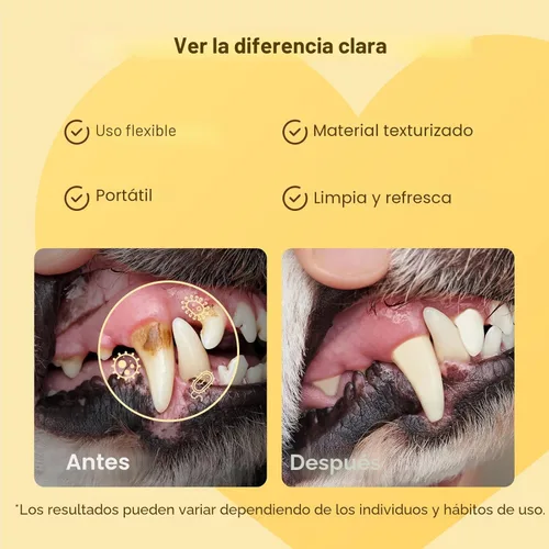 Miniatura 4 de HICC Pet Toallitas de limpieza de dientes para perros y gatos, elimina el mal aliento eliminando la placa y la acumulación de sarro, cepillo