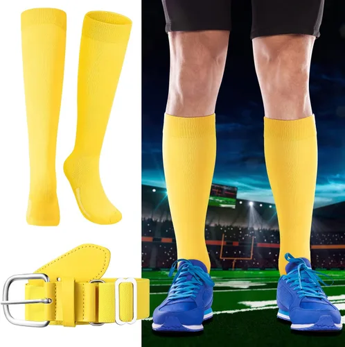 Miniatura 3 de Baseball or Softball Sock and Belt Combo Set 3 Football Baseball Socks with Baseball Belt for Kids Boys Girls Youth