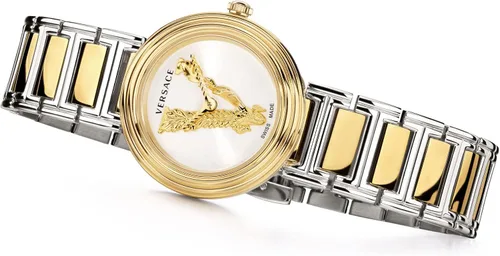 Miniatura 5 de Versace VET300721 - Mini reloj de pulsera para mujer, color oro amarillo, 1.102in, plateado, Virtus Mini