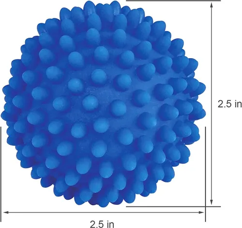 Miniatura 4 de Paquete de 4 bolas para secadora – Bolas de secado reutilizables no tóxicas (azul)