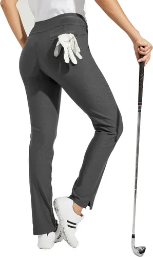 Miniatura 2 de Willit Pantalones de golf para mujer, elásticos, casuales, de secado rápido, pantalones de senderismo con control de abdomen
