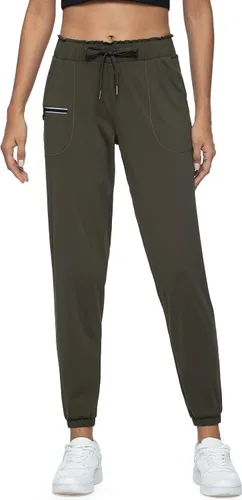 Haowind - Pantalones deportivos para mujer con bolsillos y cintura elástica, cómodos pantalones de deportivos de descanso para deportes, gimnasio,