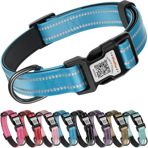 Miniatura 25 de Collar Reflectante para Perro, Collares Personalizados para Perro con Hebilla de Código QR, Collar de Nailon Suave para Mascotas Ajustable para Camo