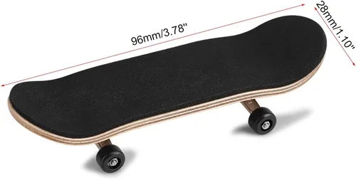 Miniatura 7 de Patineta de dedo de madera, rueda de rodamiento de stent, juguete novedoso para reducir la presión, regalos para niños (negro)