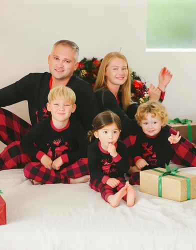 Miniatura 59 de VAENAIT BABY Infant Toddler Kids Adult Couple Family Matching Women Men Christmas Pjs Xmas Holiday Buffalo Plaid Pajama Set