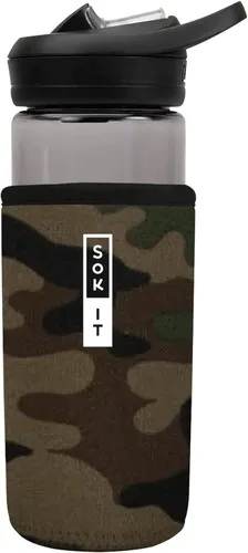 Miniatura 148 de Sok It BotlSok Funda para botella de agua con cubierta de neopreno aislante (Floral abstracto, se ajusta a CamelBak o Nalgene de 12 onzas)
