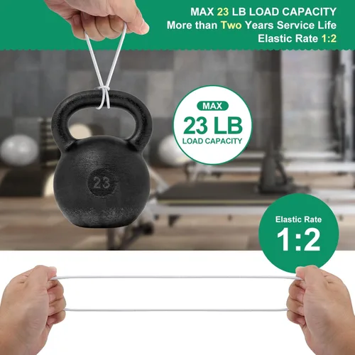 Miniatura 4 de 50 cuerdas elásticas de bolas blancas, cuerda elástica resistente de 6 pulgadas para exteriores con bolas, bolas elásticas de lona para refugio