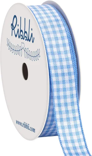 Miniatura 33 de Ribbli Cinta de Guinga Negra y Blanca, 100% Poliéster con Borde Tejido, 0,64 cm x 9,14 metros, Cinta a Cuadros, Cinta de Cuadros de Búfalo (Negra 1)