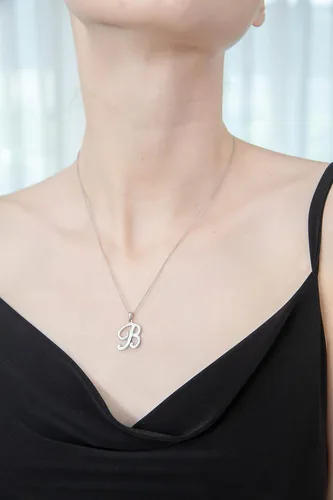 Miniatura 4 de B BRILLIANT Sterling Silver Personalized Alphabet Letter Name Script Initial Pendant Necklace for Women Girls