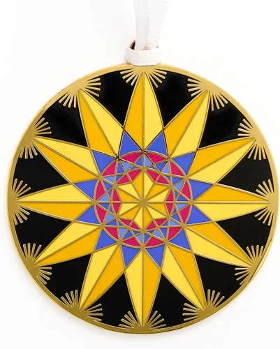 Adorno colgante de estrella de Navidad ucraniana – Didukh de un lado, estrella de un lado – Diseñado por VikaVita – Adornos de Navidad 2022 | Stand