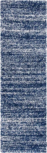 Miniatura 35 de SAFAVIEH Hudson Shag Collection - Alfombra decorativa de 2 x 3 pies, color marfil y azul marino, no desprende pelusa y de fácil cuidado, 2 pulgadas